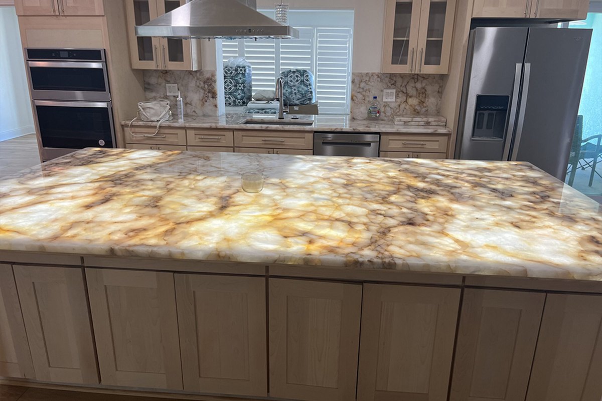 Backlit Countertops & Kitchen Islands LED Light Sheet application