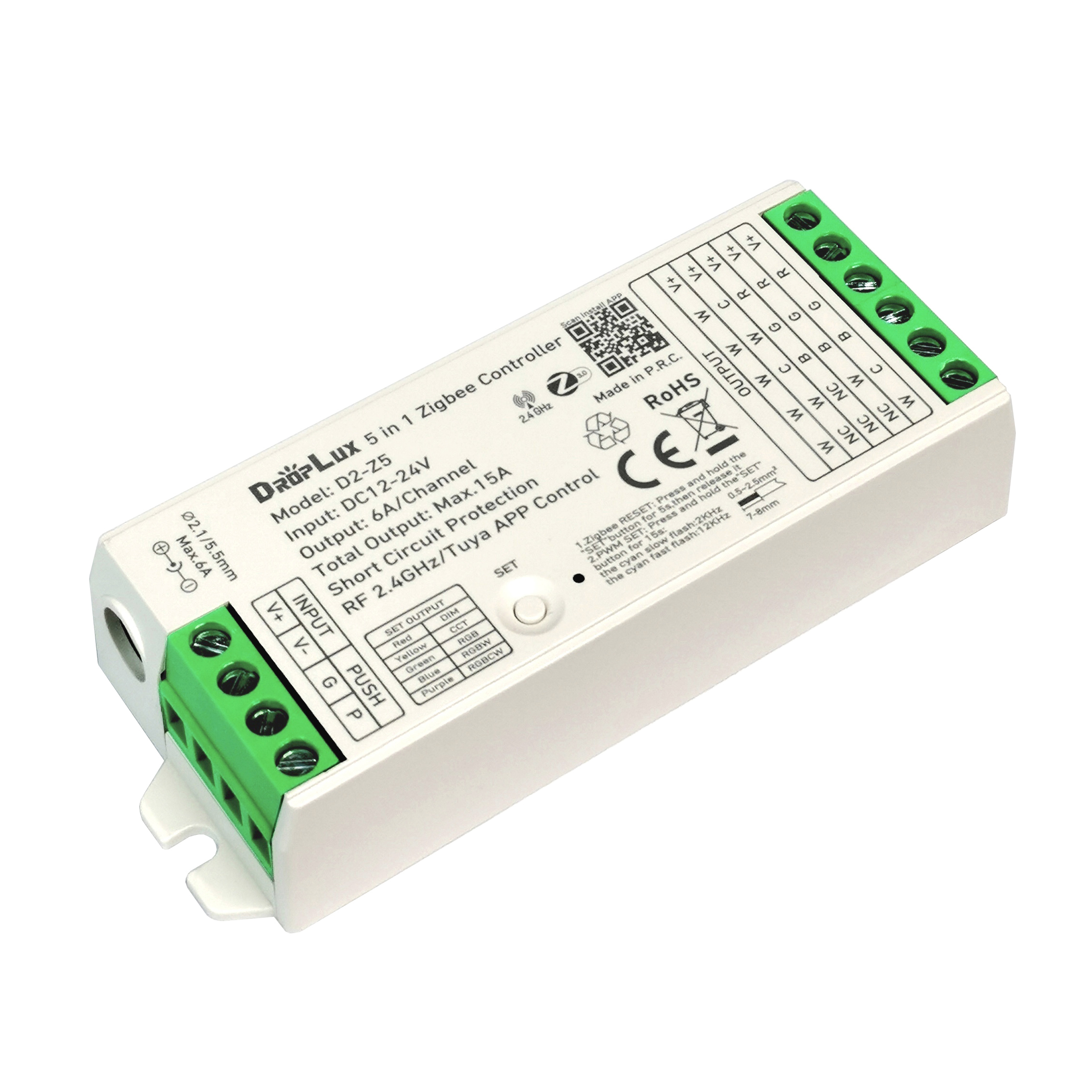 Zigbee / Tuya 5-in-1 Controller - ZigBee 2.4G for LED Light Sheet control system