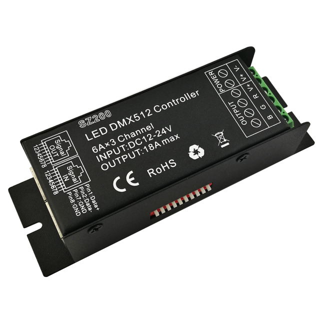 DMX512 controller or decoder used for multi-zone LED light sheet projects